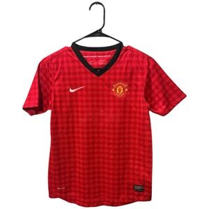 Nike Manchester United 2012-13 season home soccer football jersey in red gingham